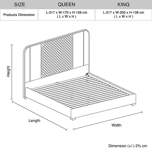 Bedzy Luxe Halcyon Queen Bed Frame Black