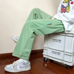 Bonsir New Autumn Straight Leg Men's Casual Pants Fashion Elastic Waist Harajuku Male Trousers