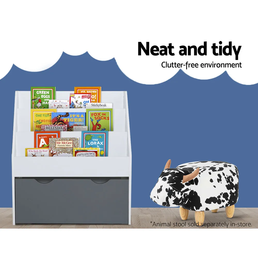 Eco-Friendly Kids Bookshelf Rack with Storage - Keezi