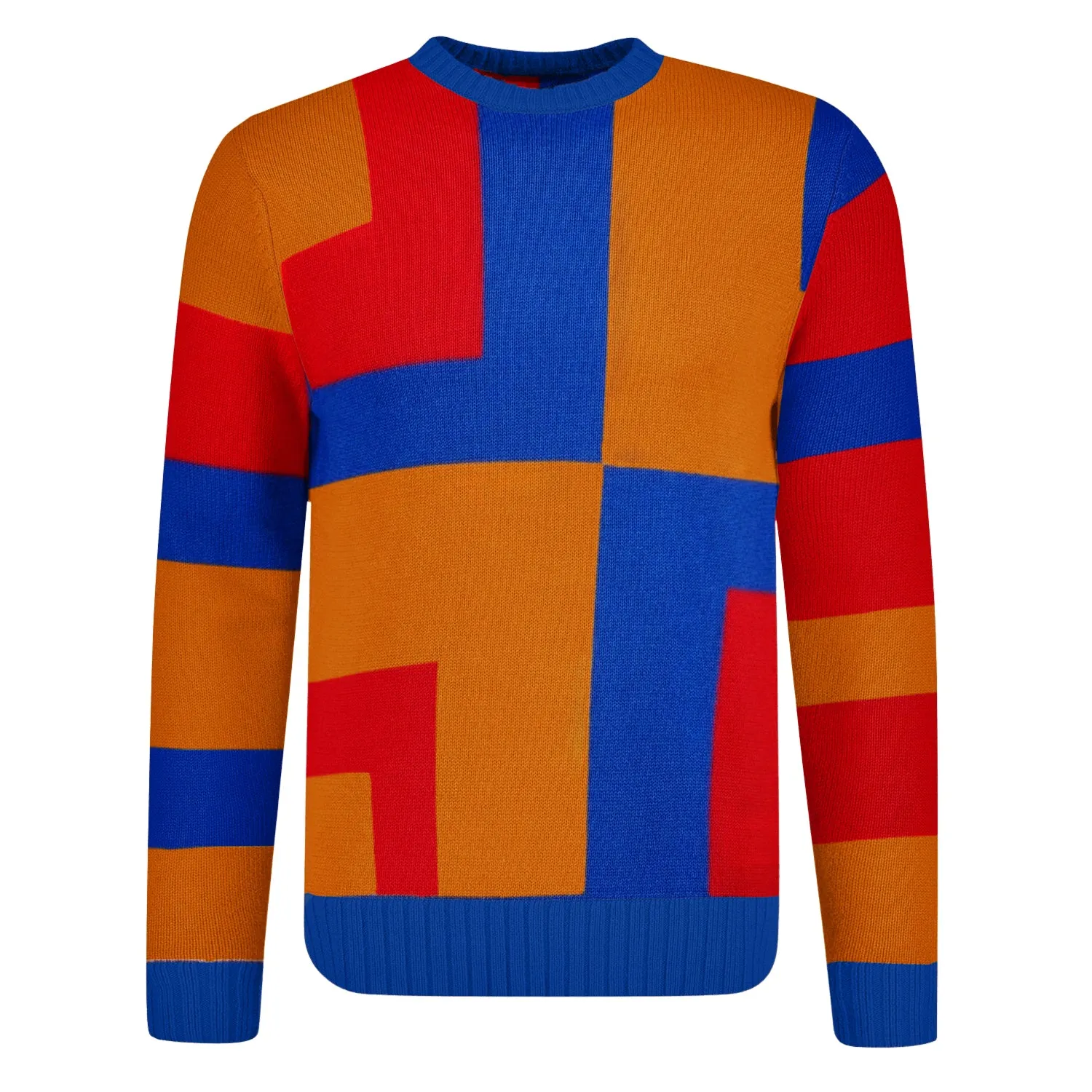 Men's multicolor geometric jacquard knitwear