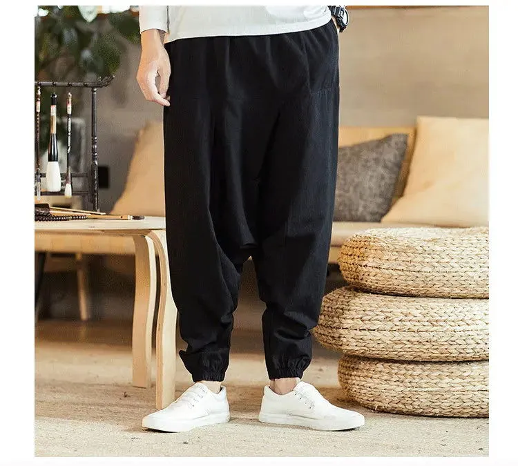 New Harem Pants Men Solid Loose Casual Mens Korean Style Cotton Plus Size Sweatpants Hot Sale Male Trousers  Mens Pants