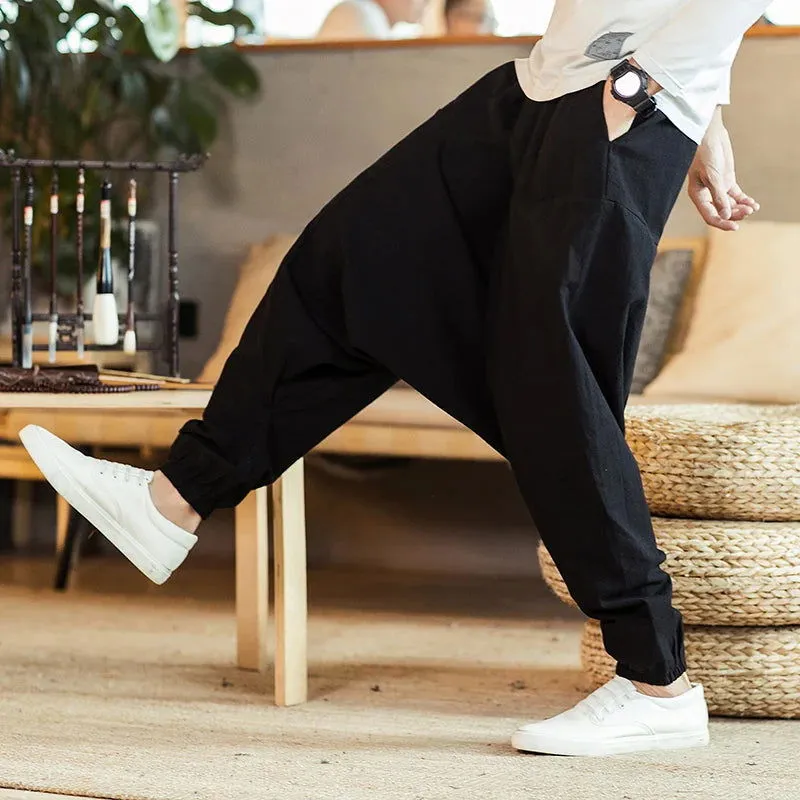 New Harem Pants Men Solid Loose Casual Mens Korean Style Cotton Plus Size Sweatpants Hot Sale Male Trousers  Mens Pants