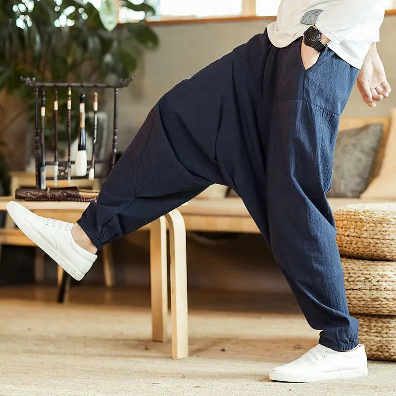 New Harem Pants Men Solid Loose Casual Mens Korean Style Cotton Plus Size Sweatpants Hot Sale Male Trousers  Mens Pants
