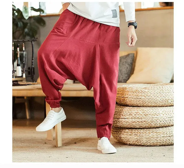 New Harem Pants Men Solid Loose Casual Mens Korean Style Cotton Plus Size Sweatpants Hot Sale Male Trousers  Mens Pants