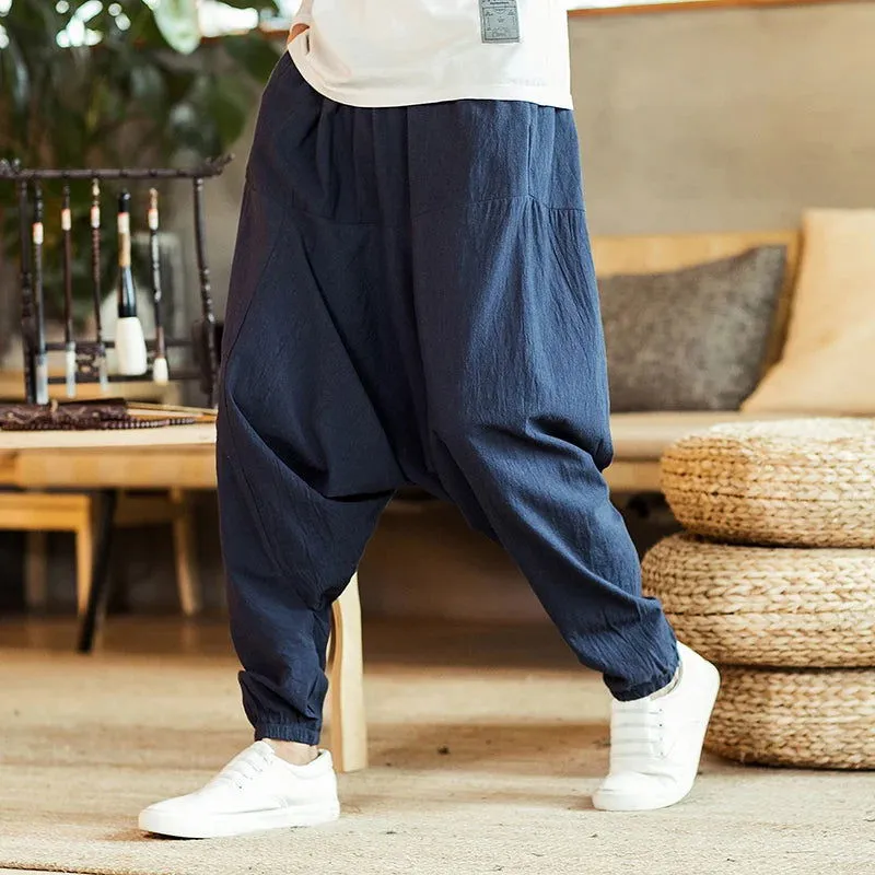 New Harem Pants Men Solid Loose Casual Mens Korean Style Cotton Plus Size Sweatpants Hot Sale Male Trousers  Mens Pants