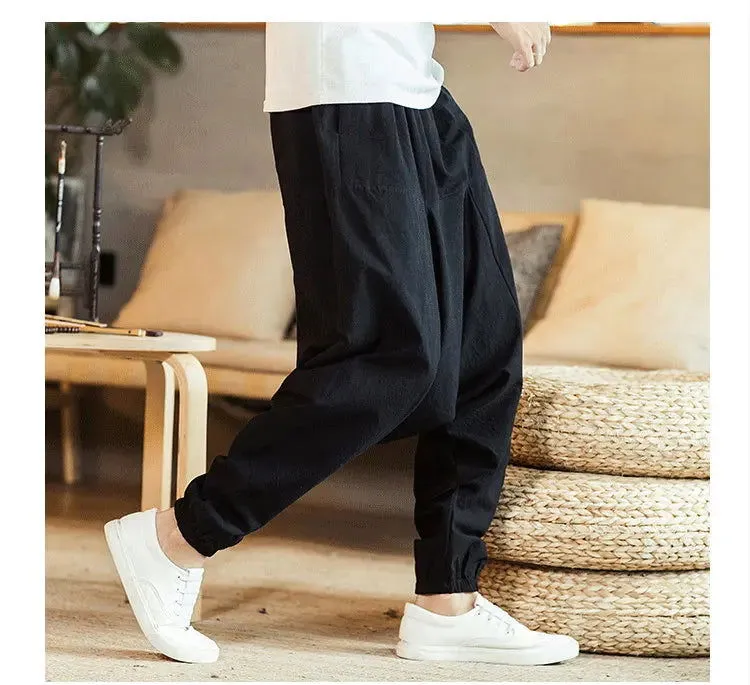 New Harem Pants Men Solid Loose Casual Mens Korean Style Cotton Plus Size Sweatpants Hot Sale Male Trousers  Mens Pants