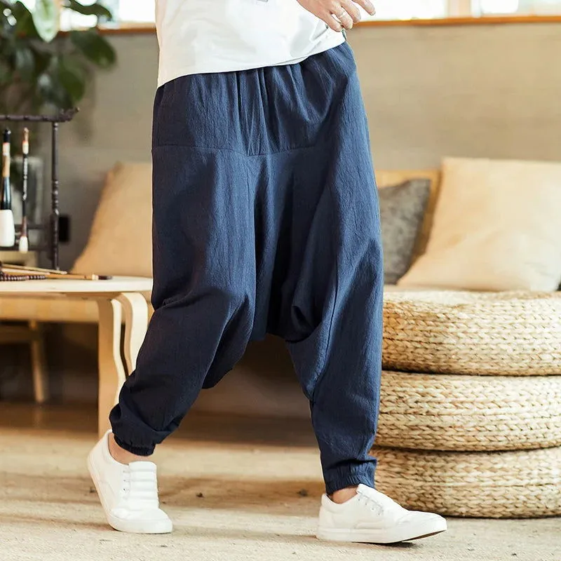 New Harem Pants Men Solid Loose Casual Mens Korean Style Cotton Plus Size Sweatpants Hot Sale Male Trousers  Mens Pants