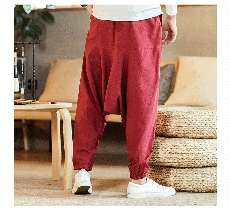 New Harem Pants Men Solid Loose Casual Mens Korean Style Cotton Plus Size Sweatpants Hot Sale Male Trousers  Mens Pants