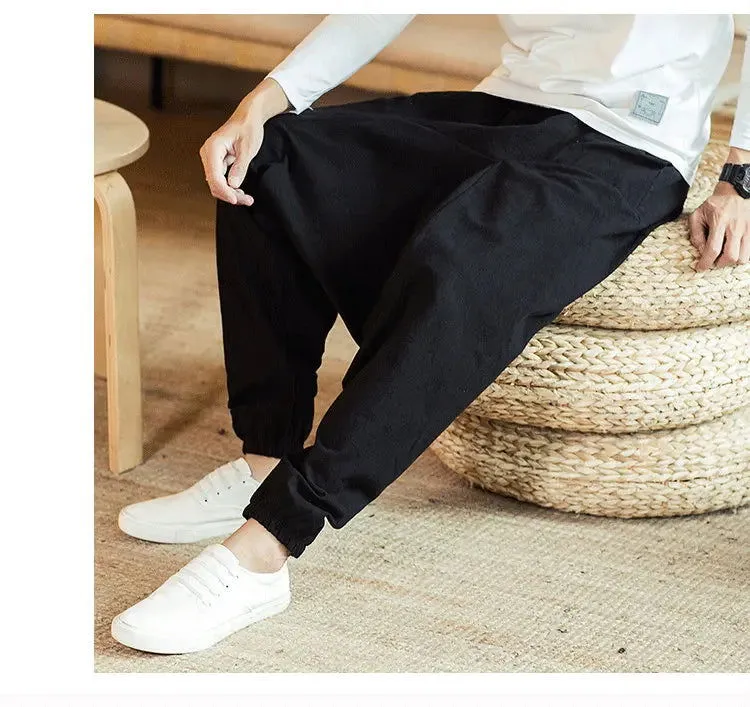 New Harem Pants Men Solid Loose Casual Mens Korean Style Cotton Plus Size Sweatpants Hot Sale Male Trousers  Mens Pants