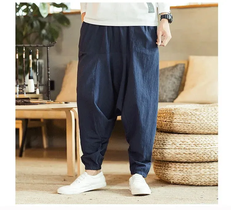 New Harem Pants Men Solid Loose Casual Mens Korean Style Cotton Plus Size Sweatpants Hot Sale Male Trousers  Mens Pants