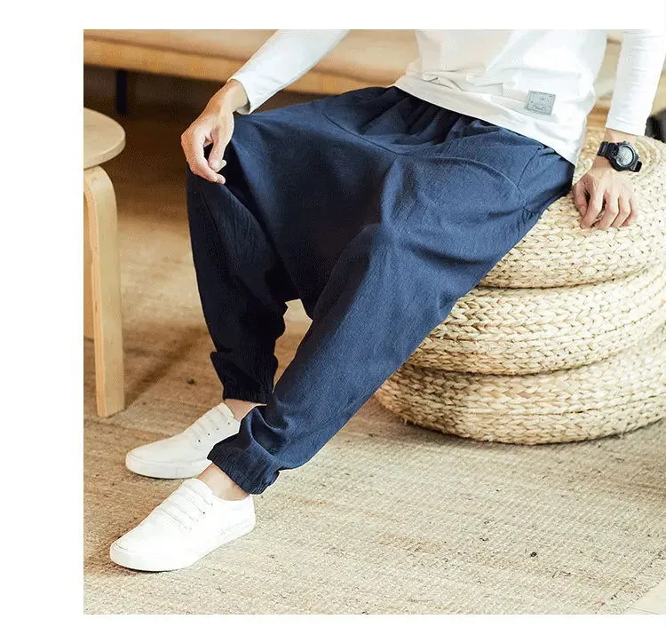 New Harem Pants Men Solid Loose Casual Mens Korean Style Cotton Plus Size Sweatpants Hot Sale Male Trousers  Mens Pants