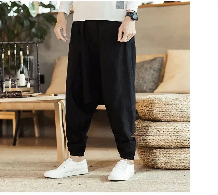New Harem Pants Men Solid Loose Casual Mens Korean Style Cotton Plus Size Sweatpants Hot Sale Male Trousers  Mens Pants