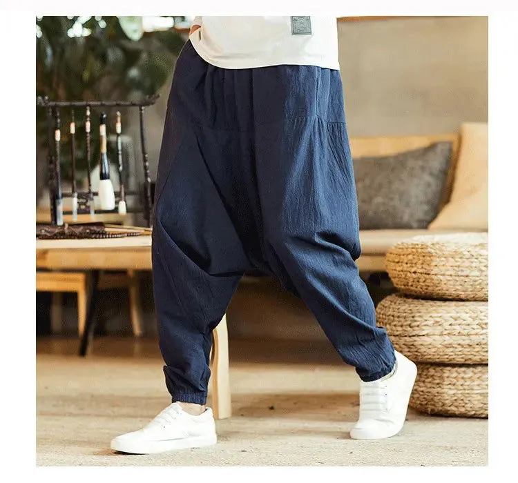 New Harem Pants Men Solid Loose Casual Mens Korean Style Cotton Plus Size Sweatpants Hot Sale Male Trousers  Mens Pants