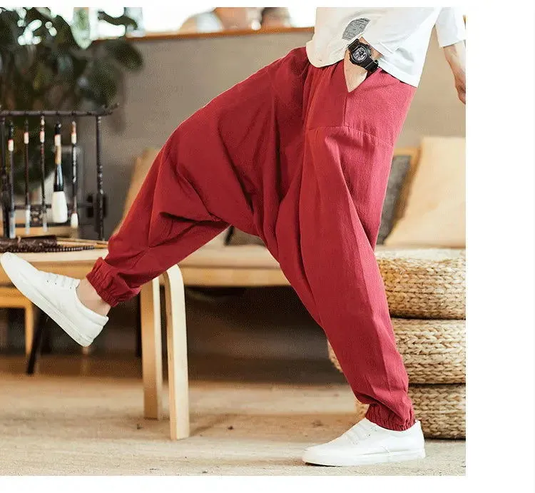 New Harem Pants Men Solid Loose Casual Mens Korean Style Cotton Plus Size Sweatpants Hot Sale Male Trousers  Mens Pants