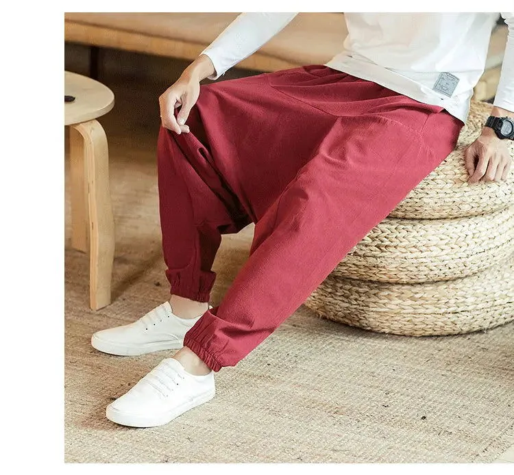 New Harem Pants Men Solid Loose Casual Mens Korean Style Cotton Plus Size Sweatpants Hot Sale Male Trousers  Mens Pants