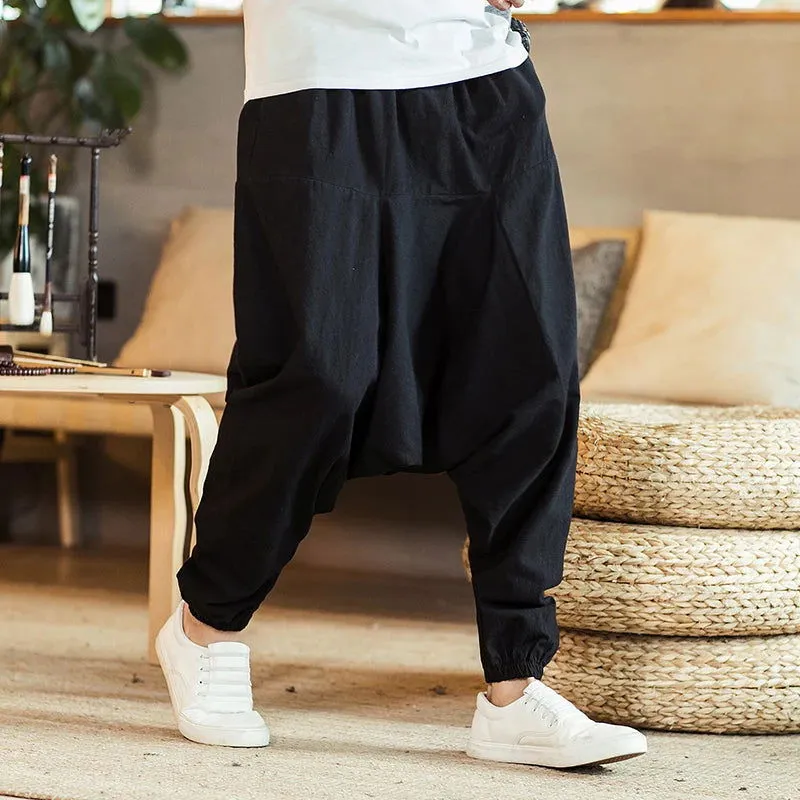 New Harem Pants Men Solid Loose Casual Mens Korean Style Cotton Plus Size Sweatpants Hot Sale Male Trousers  Mens Pants