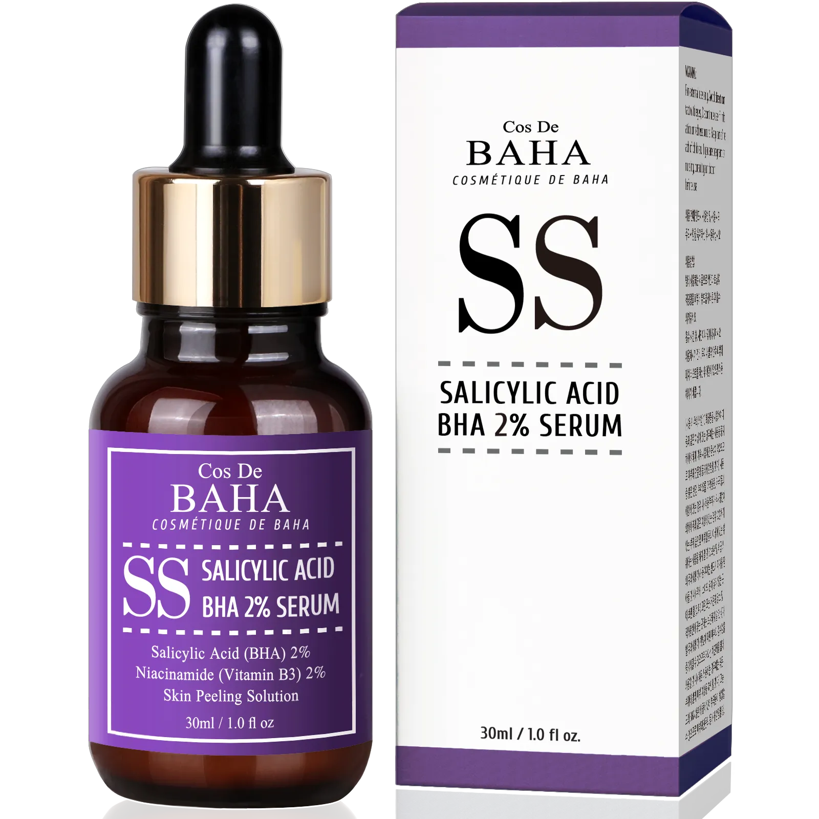 only Salicylic Acid 2% Exfoliant Facial Serum with Niacinamide - BHA for Peel, Acne Spot Treatment, Pore Cleaner, Pore Refining, Resurfacing,   Alcohol Free, 1 Fl Oz (30ml)