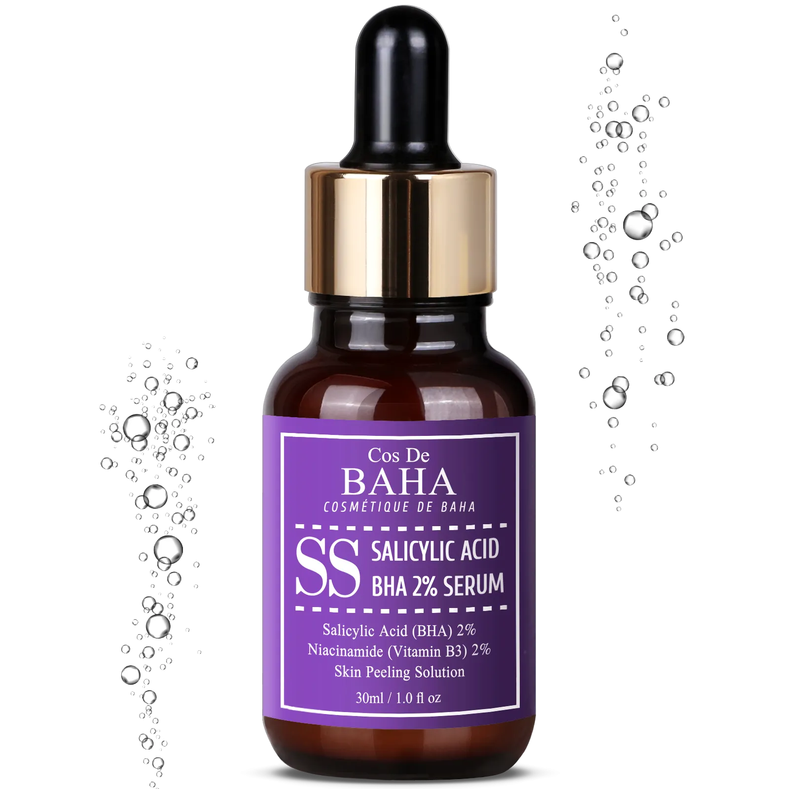only Salicylic Acid 2% Exfoliant Facial Serum with Niacinamide - BHA for Peel, Acne Spot Treatment, Pore Cleaner, Pore Refining, Resurfacing,   Alcohol Free, 1 Fl Oz (30ml)