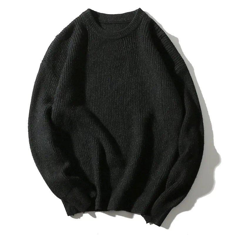 Riolio New Casual Sweater Men Slim Fit Knitted Pullover Men Fashion O-Neck Letters Printed Mens Sweaters Long Sleeve Outerwear
