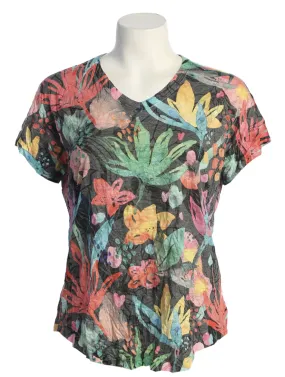 Vivid Floral Crinkle Tee