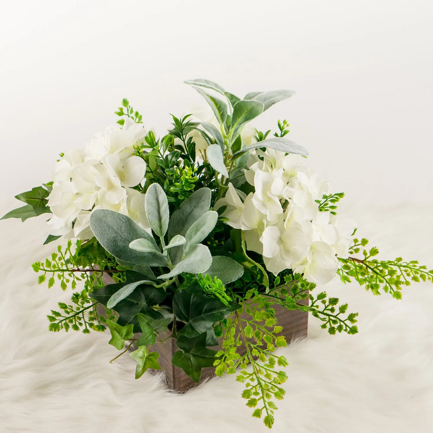 White Hydrangea Rustic Wedding Centerpiece