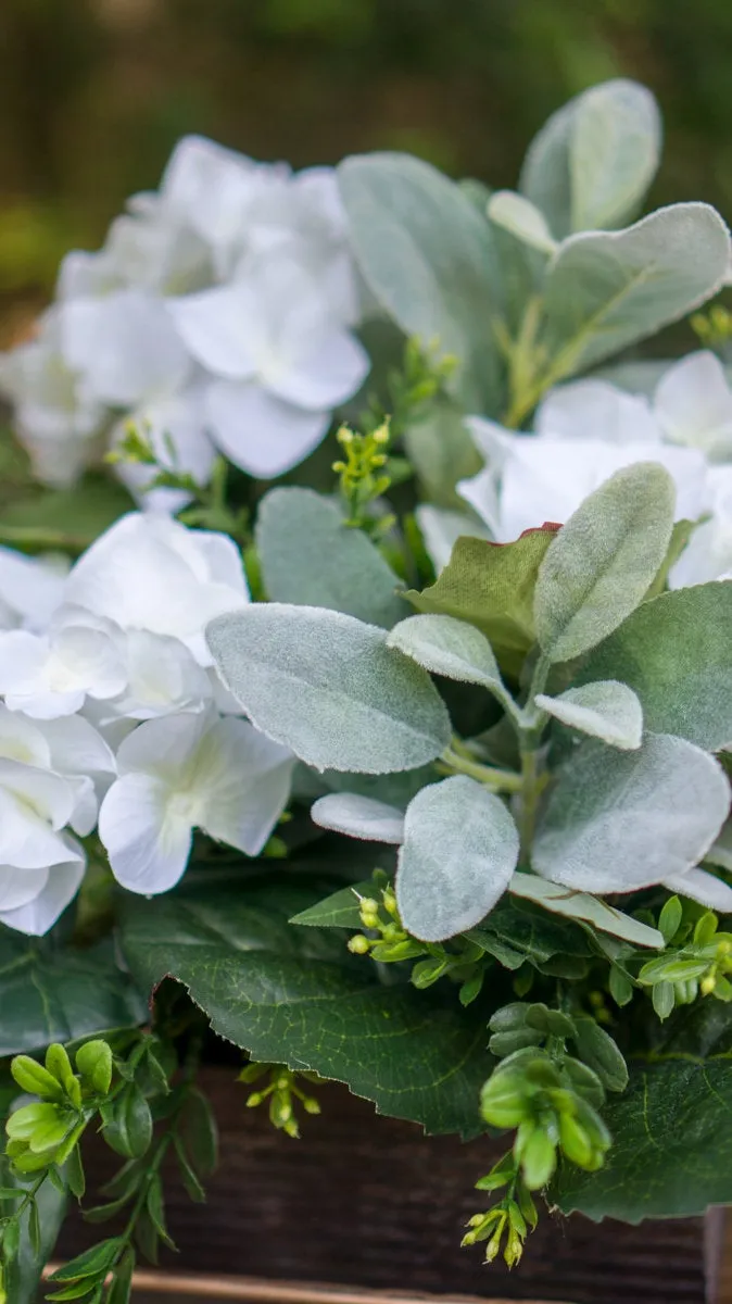 White Hydrangea Rustic Wedding Centerpiece