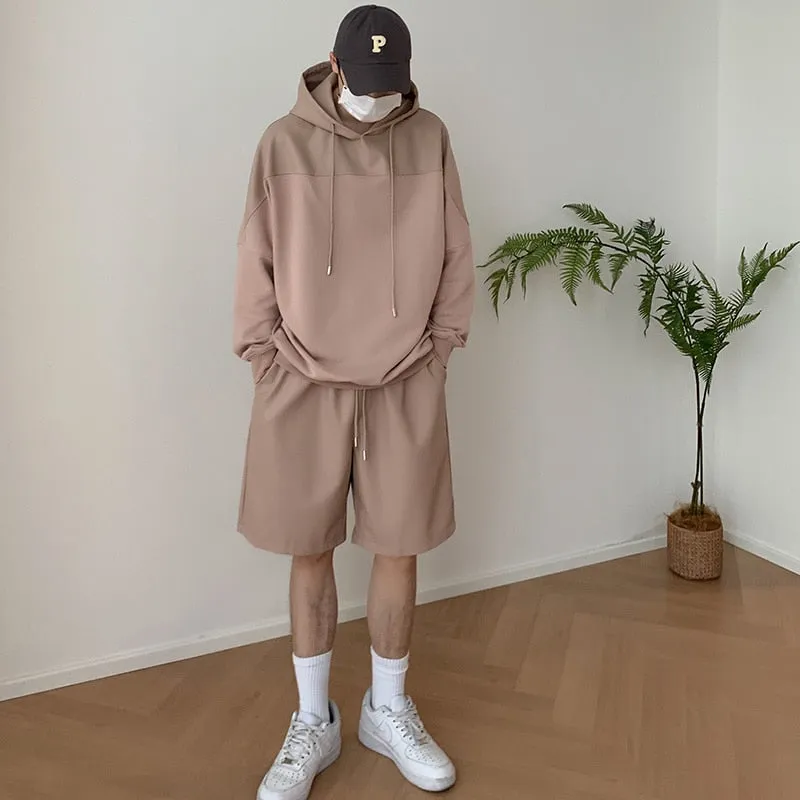 xiangtuibao Pink Black Leather Hoodies Men Fashion Oversized Hooded Sweatshirt Mens Streetwear Korean Loose Hip-hop Pullover Hoodie Men