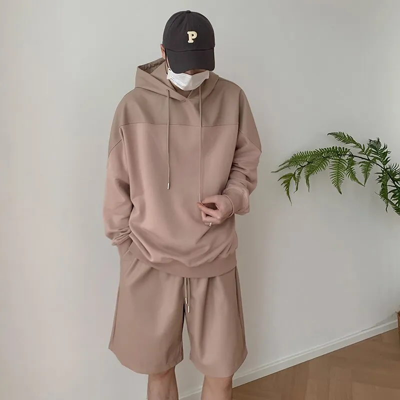 xiangtuibao Pink Black Leather Hoodies Men Fashion Oversized Hooded Sweatshirt Mens Streetwear Korean Loose Hip-hop Pullover Hoodie Men